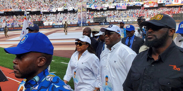 Eine Wahlkampfveranstaltung mit Felix Tshisekedi und seiner Frau