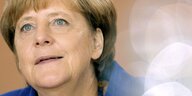 Angela Merkel mit Lichtreflexen