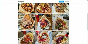 Verschiedene Döner sind auf einem Foto zusammengestellt