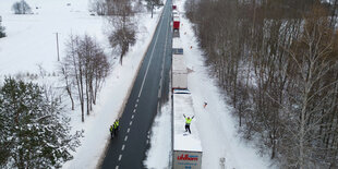 LKW-Stau an der polnischen Grenze