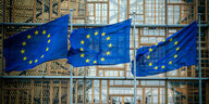 EU Flaggen wehen im Wind