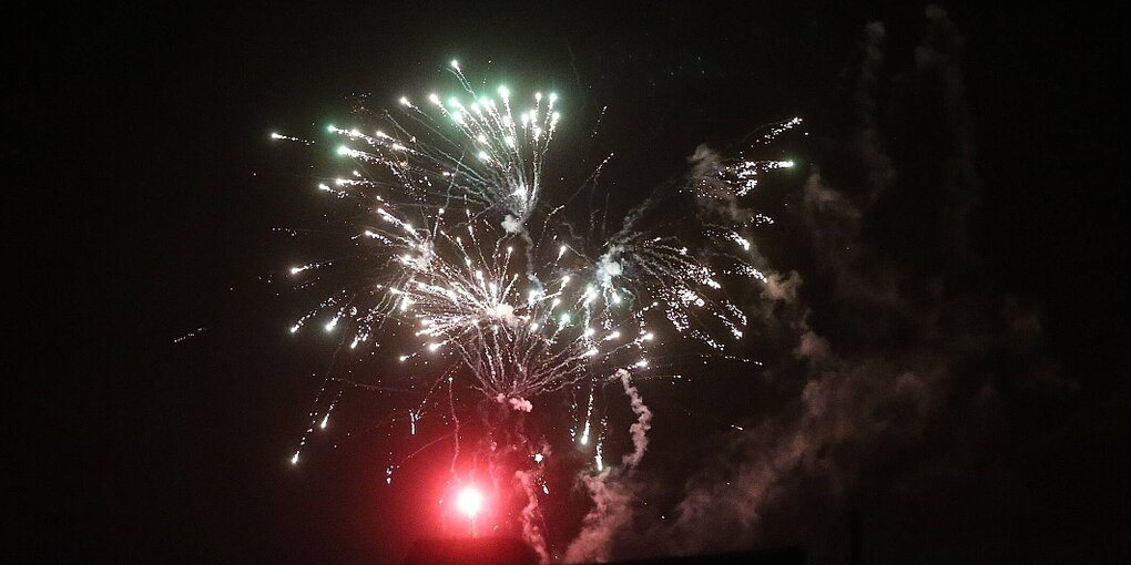 Silvesterfeuerwerk am Nachthimmel