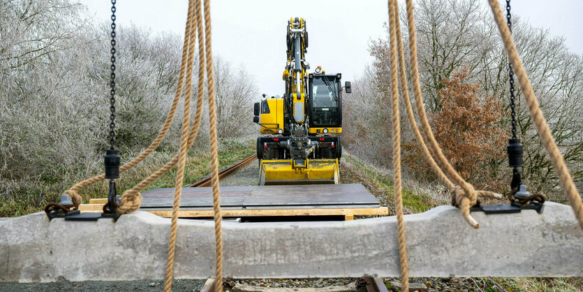 Eine Baustelle für eine neue Bahnstrecke