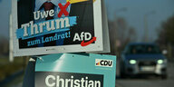 Wahlplakate von Afd und CDU