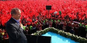 Erdoğan vor Anhängern