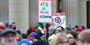 Demonstrant:innen vor dem Brandenburger Tor