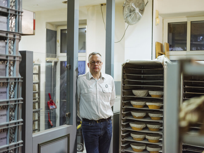 Florian Domberger in seiner Bäckerei in Berlin-Moabit