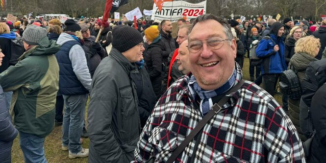 Christan Specht auf der Demo in Berlin