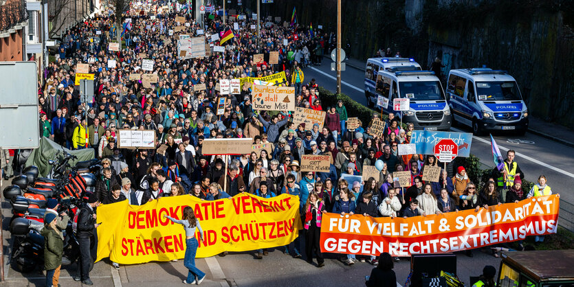 Demonstrierende in Freiburg