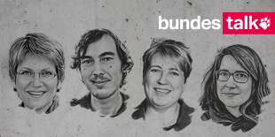 Köpfe von Sabine am Orde, Ralf Pauli, Kaija Kutter und Uta Schleiermacher