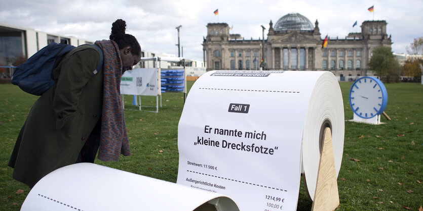 Protestaktion vor dem Reichstag.