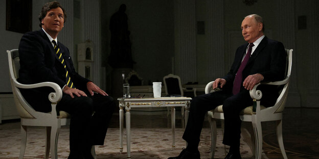 Interview von Putin mit einem Journalisten.