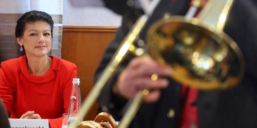 Sahra Wagenknecht bei einer Veranstaltung.