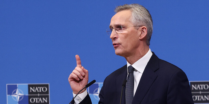 Nato-Generalsekretär Jens Stoltenberg bei einer Pressekonferenz.