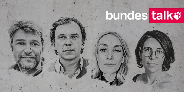 Köpfe von Bernd Pickert, Stefan Reinecke, Tania MArtini, Judith Poppe