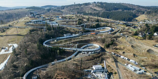 Bobbahn im Sauerland ohne Schnee.