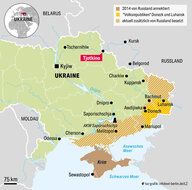 Karte von der östlichen Ukraine