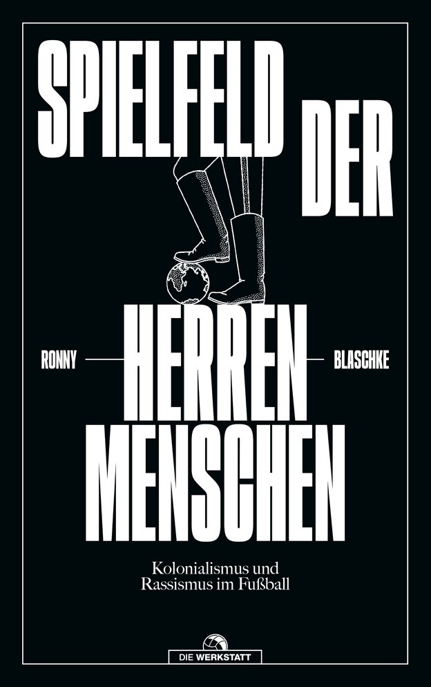 Schwarzes Cover mit weißem Titel "Spielfeld der Herrenmenschen"