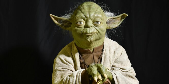 Eine Wachsfigur von "Yoda" aus dem Film "Krieg der Sterne"