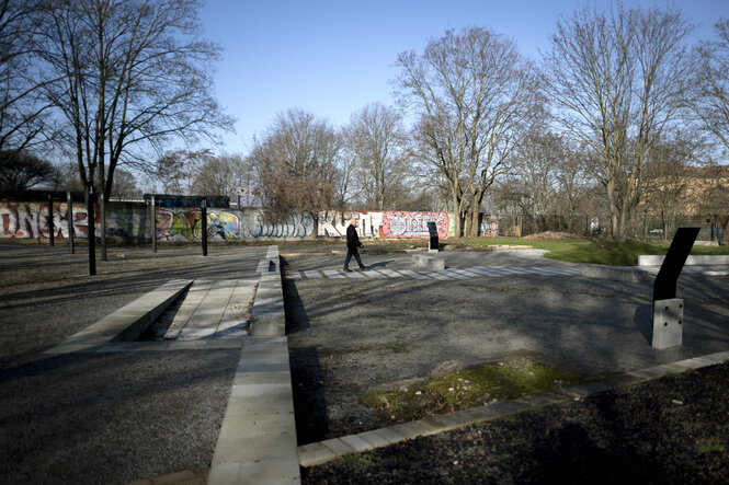 Die Gedenktstätte für das Zwangsarbeiterlager in NS-Zeiten in Neukölln.