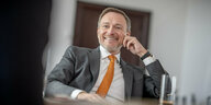 Christian Lindner (FDP), Bundesminister der Finanzen, aufgenommen bei einem Interview im Bundesfinanzministerium