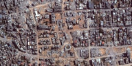 Satelittenaufnahme zeigt die Zerstörung der Gegend um das Al-Shifa Krankenhaus in Gaza