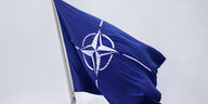 Die Flagge der NATO weht im Wind.