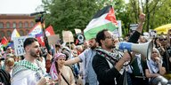Palästinensische Demonstranten in Berlin