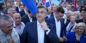 Ministerpräsident Andrej Plenkovic bei einer Wahlkampfveranstaltung.