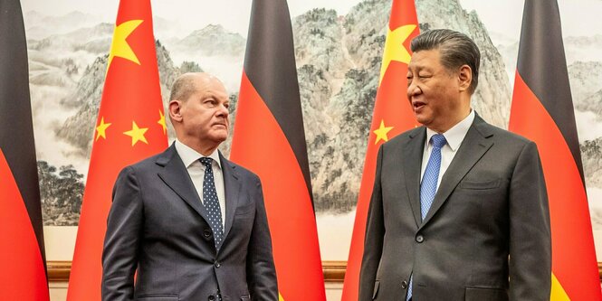 Kanzler Scholz und Präsident Xi.