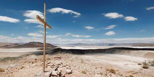 Blick in eine trockene Landschaft.