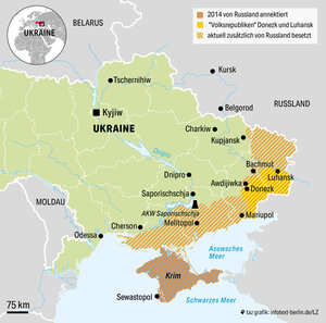 Karte Frontverlauf Ukraine