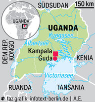 Eine Karte von Uganda