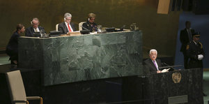 Palästinenserpräsident Mahmud Abbas am Mittwoch vor der UN-Generalversammlung