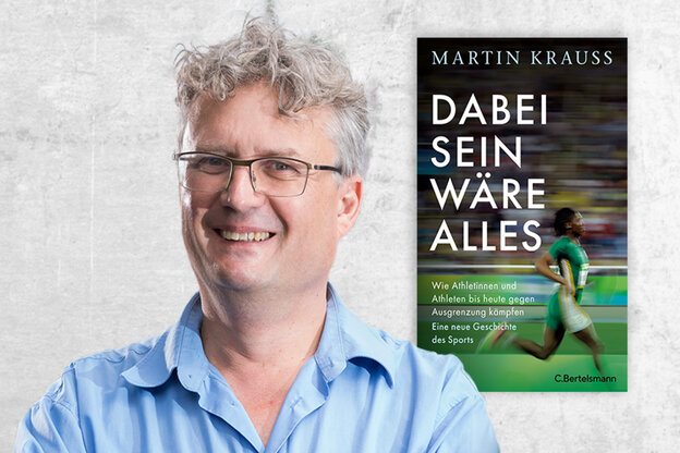 Zu sehen sind der Autor Martin Krauss und das Cover seines neu erschienen Buches: Dabei sein wäre alles