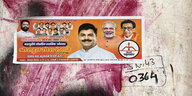 ein Wahlplakta mit dem Konterfei des indischen Premierminister Modi
