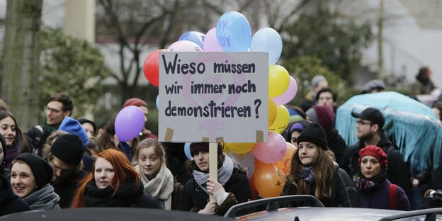 Demonstration zum Internationalen Frauentag in Frankfurt