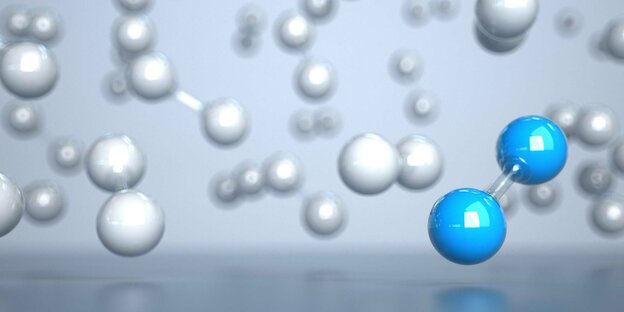 Eine 3D-Darstellung von H2-Molekülen