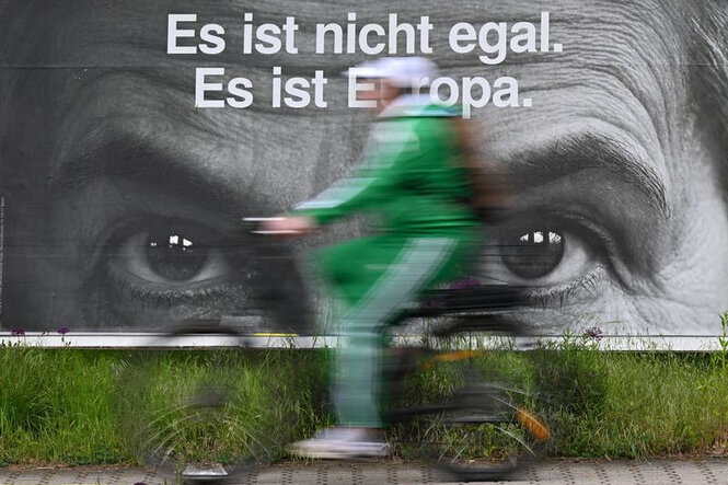 Zu sehen ist ein Wahlplakat mit dem Tutel: 'Es ist nicht egal. Es ist Europa'.