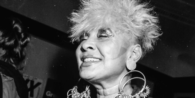 Monika Döring 1988 bei einer Party in Westberlin
