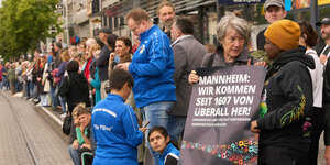 Eine Demo gegen rechts in Mannheim