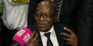 Ex-Präsident Jacob Zuma bei einer Pressekonferenz