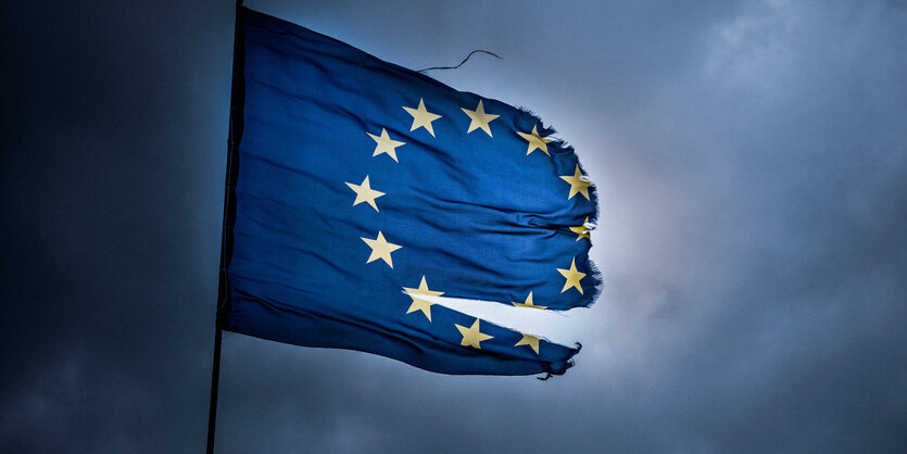 Eu-Flagge im Wind.