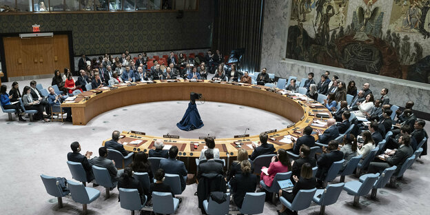 UN-Sicherheitsrat bei einer Sitzung im UN-Hauptquartier in New York im März 2024