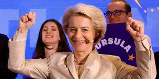 Ursula von der Leyen jubelt