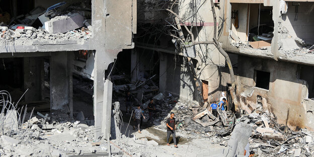 Ein zerstörtes Haus in Gaza