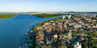 Das serbische Belgrad an der Donau