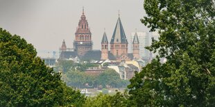 Blick auf die Stadt mainz.