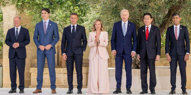 Gruppenbild der Staats- und Regierungschefs der G7