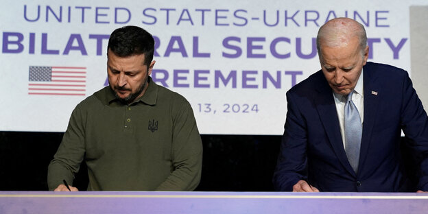 Selsenki und Biden unterzeichnen das Sicherheitsabkommen